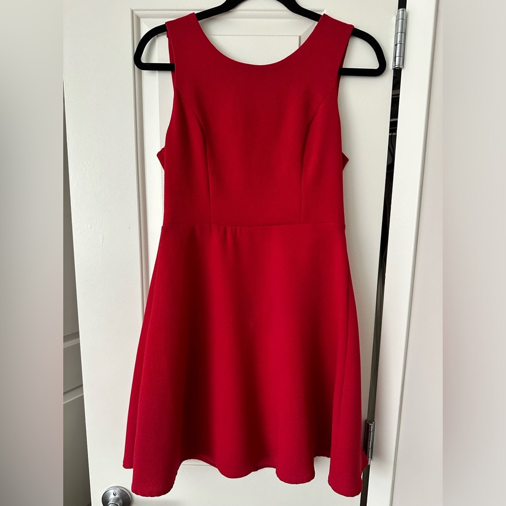 Ya Los Angeles Red CrissCross Back Mini Dress - size: M